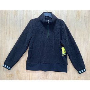 Xersion - Women's Quarter Zip Fleece Pullover Sweatshirt - Black - Large